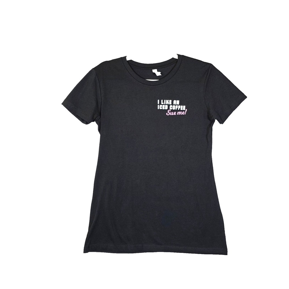 Next Level Apparel Graphic Tee Size‎ M Black I Like An Iced Coffee Sue Me Medium